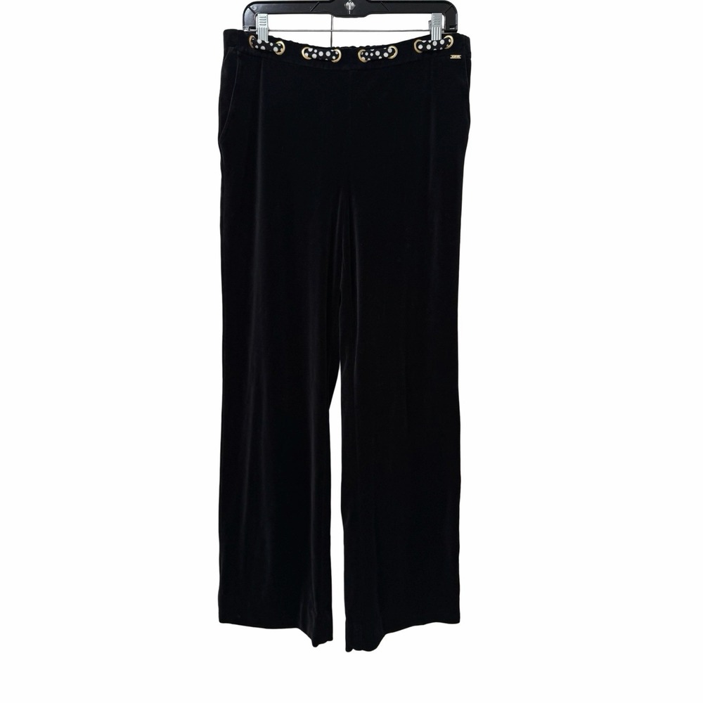 Vintage ST. JOHN Sport Womens Velvet Velour Sweat Pants Size L Black‎ Lounge Y2K